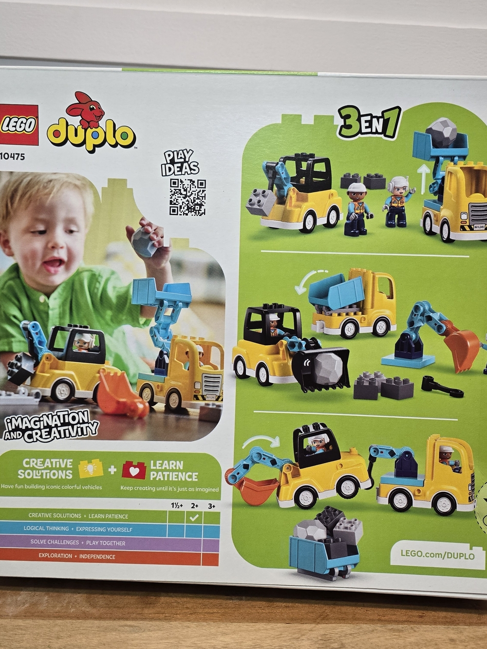 LEGO DUPLO 3-in-1 Construction Vehicles - Yellow & Blue 2+ Activity Toy Learning - Picture 3 of 8